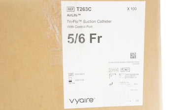 Vyaire T263C AirLife Tri-Flo Suction Cath. with Control Port 5/6Fr - Case of 100